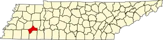 State map highlighting Chester County