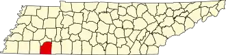 State map highlighting McNairy County