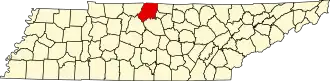 State map highlighting Sumner County
