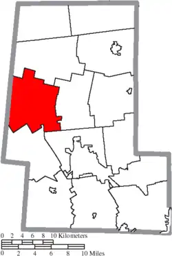 Location of Liberty Township in Union County