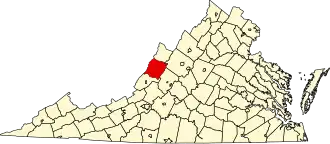 State map highlighting Bath County