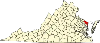 State map highlighting Northumberland County