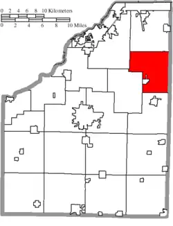 Location of Troy Township in Wood County