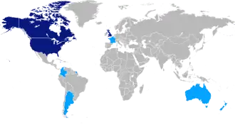 Map of the Antiguan and Barbudan Diaspora