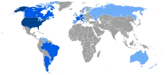 Map of the Slovene diaspora in the world