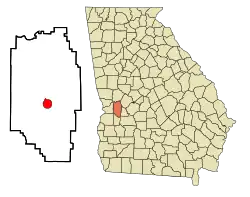 Location in Marion County and the state of Georgia