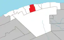 Location within La Haute-Gaspésie RCM