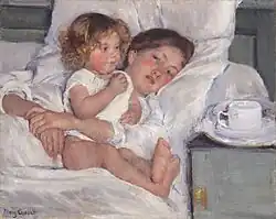 Mary Cassatt, Breakfast in Bed, c. 1897, oil on canvas, 65 × 73.6&nbsp;cm, Huntington Library.