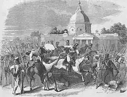 "Indian Mutiny: Massacre of officers by insurgent cavalry at Delhi," from the Illustrated London News, 1857