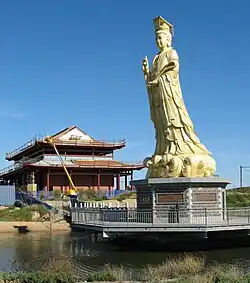 A statue of Mazu at the Heavenly Queen Temple in Footscray, Victoria
