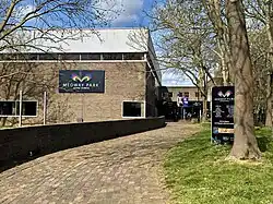 The entrance to Medway Park Sports Centre by Mill Road - April 2025