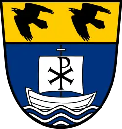 The coat of arms of Saint Meinrad Archabbey