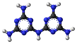 Ball-and-stick model of the melam molecule