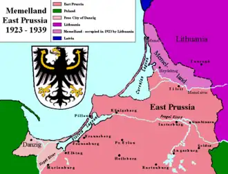 Historical map of Memelland and the northern part of East Prussia
