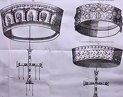 Depiction of the Crown of Agilulf (left)