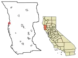 Location in Mendocino County and California