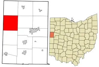 Location in Mercer County and the state of Ohio.