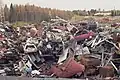 Scrapped cars and other metal scrap in Oulu, Finland