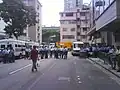 PTU operating at an intersection during Aug 2007 metalworkers' protests.