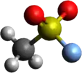 3D diagram of Methanesulfonyl fluoride molecule