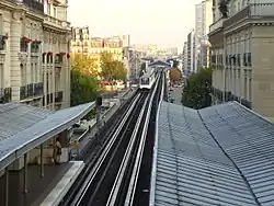 View from Passy towards Passy Viaduct and Bir-Hakeim station.