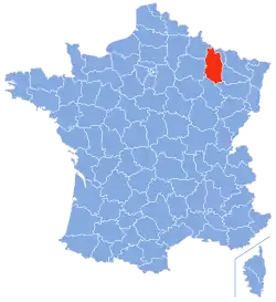 Location of Meuse in France