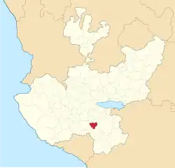 Location of the municipality in Jalisco