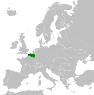 Location of Nazi-occupied Belgium and Northern France
