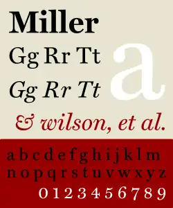 Miller (typeface) sampler (1997)