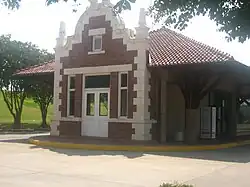 Former Missouri Pacific Railroad depot in downtown historic district