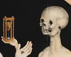 Head of the Grim Reaper with hourglass