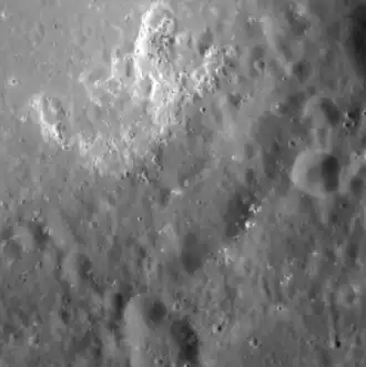 Close-up of the irregular depression