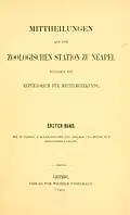 Mittheilungen der Zoologischen Station in Neapel1879