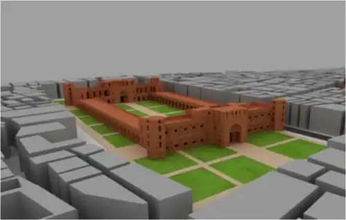 3D model of a reconstructed Bara Katra (Great Caravanserai of Dhaka) from the Mughal era