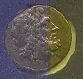 Coin of Centuripe, depicting Zeus, dating to 240 BC