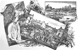 Montage of scenes: a falls, the fair at Auld Stonehouse, and Glassford Bridge