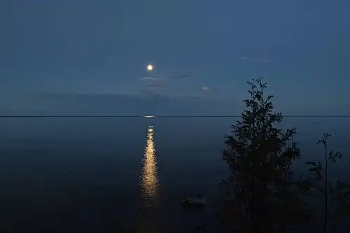 Moonrise over Lake Michigan