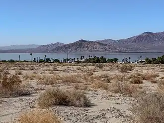 Mortmar (North Shore), California with Salton Sea and Santa Rosa Mountains
