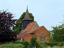 the Church Of England parish church of St. Giles at Mountnessing, Essex, England. June 2025.