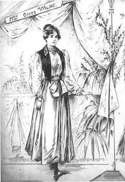 Newly married Constance at a charity flower stall, 1884