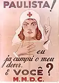 Convocation poster for Paulista volunteer nurses.
