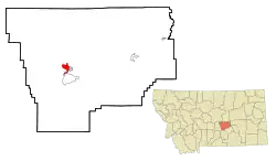 Location in Musselshell County and the state of Montana