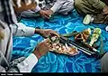 NAJA border guard rangers on the Iran-Pakistan border eating
