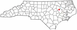 Location of Falkland, North Carolina