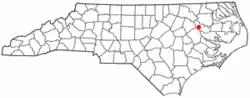 Location in North Carolina