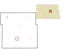 Location of Bowdon, North Dakota