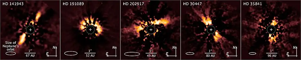 NICMOS Archival Images of Five Debris Disks.jpg