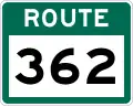 Route 362 marker