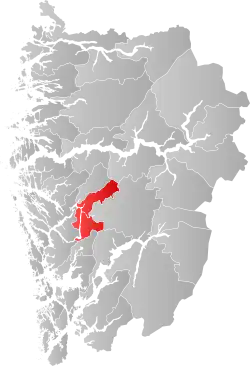 Vaksdal within Vestland