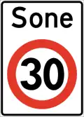 Speed limit zone of 30 km/h